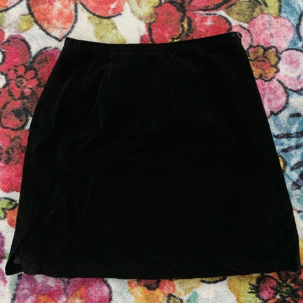 Vintage 90s Black Velvet CAOS Mini Skirt